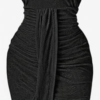 Coralie Women's Black Halter Neck Crochet Midi Dress
