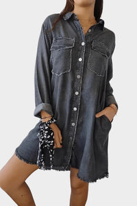 Cordelia Women's Button Front Mini Shirt Dress