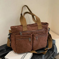 Mason | Corduroy Multi-Pocket Convertible Tote Bag