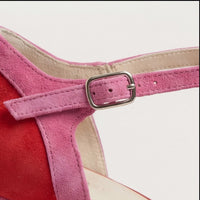 Corindel Women's Block Heel T-Bar Shoes in Red