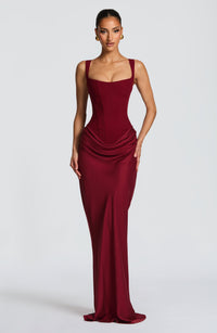 Rosanna Maxi Dress – Burgundy