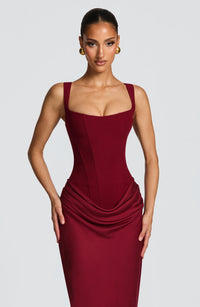 Rosanna Maxi Dress – Burgundy
