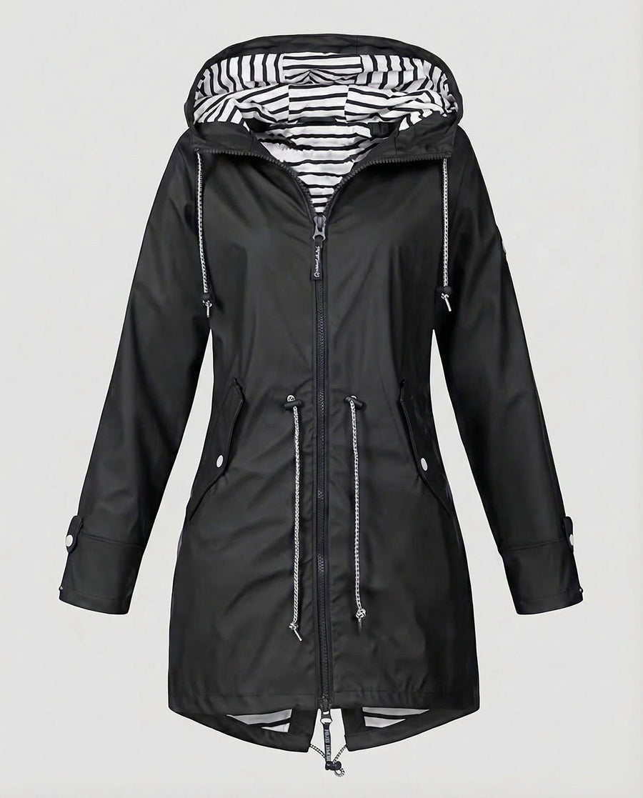 Cornelis Breathable Coat with Hood in Black
