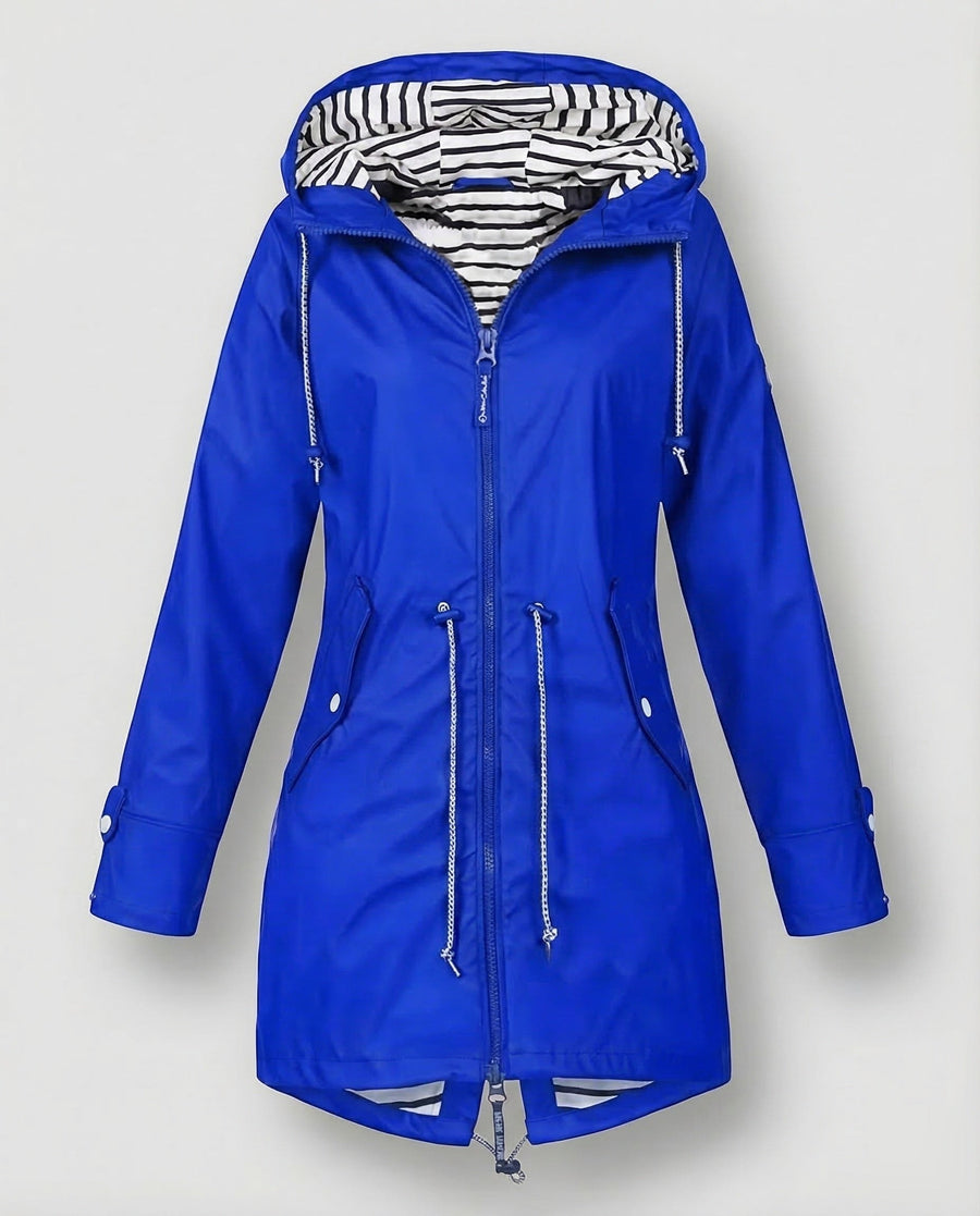 Cornelis Breathable Coat with Hood in Blue