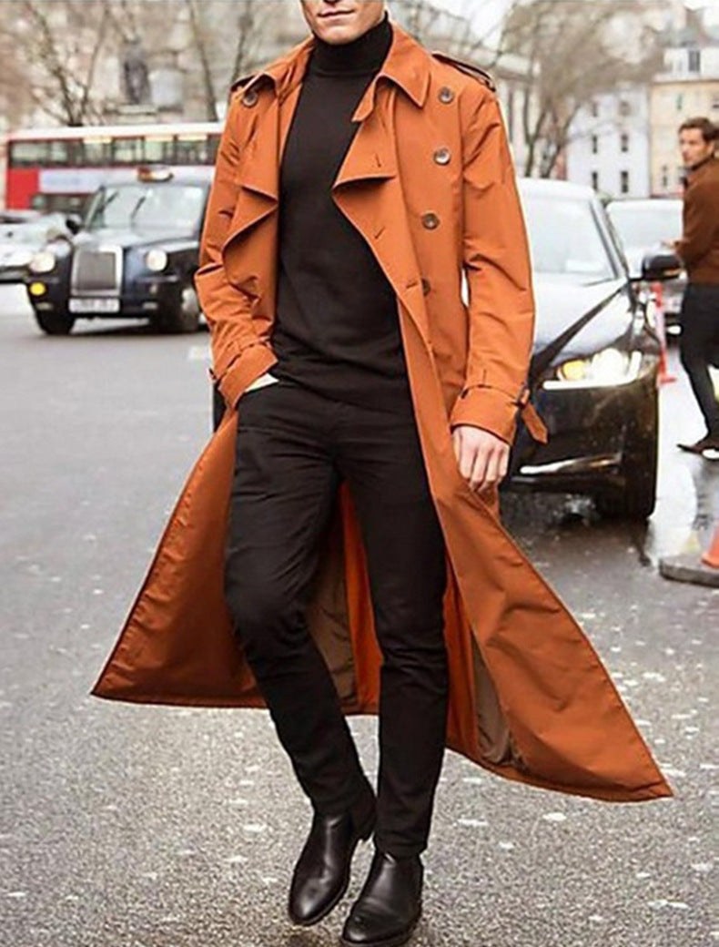 Cornelis Elegant Trench Coat in Orange