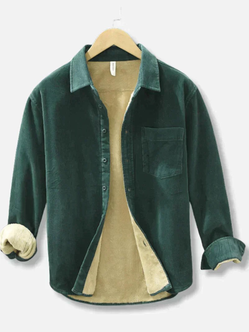 Cornelis Elegant Velvet Shirt in Green