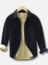 Cornelis Elegant Velvet Shirt in Navy