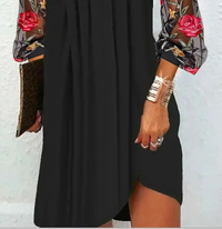 Corvaine | Women's Formal Dress with Floral Mesh Sleeves