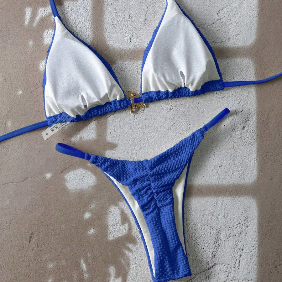 Corven Women's Bikini Set Triangle Top Thong