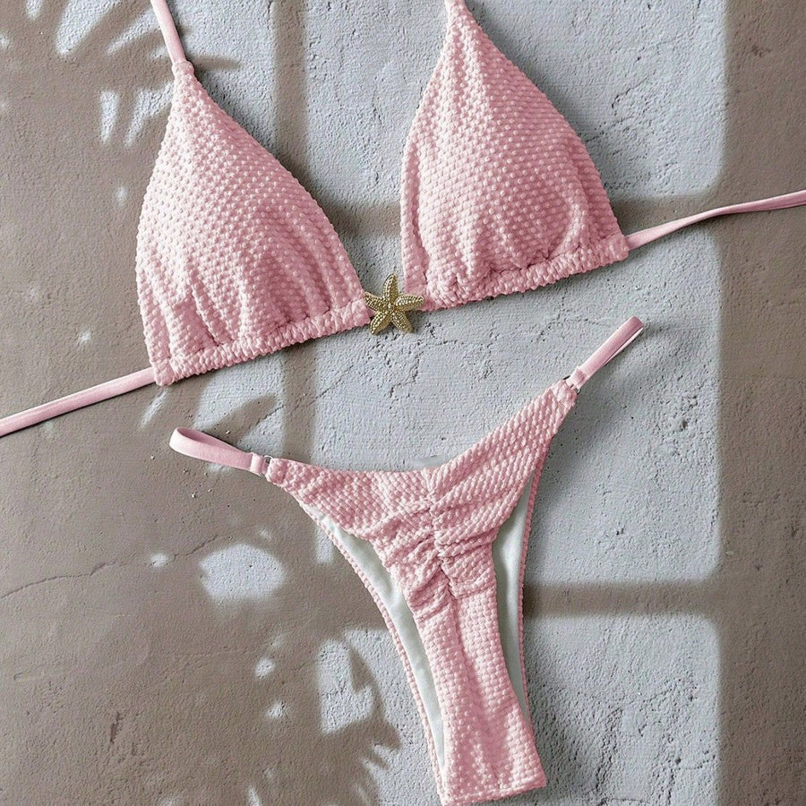 Corven Women's Bikini Set Triangle Top Thong