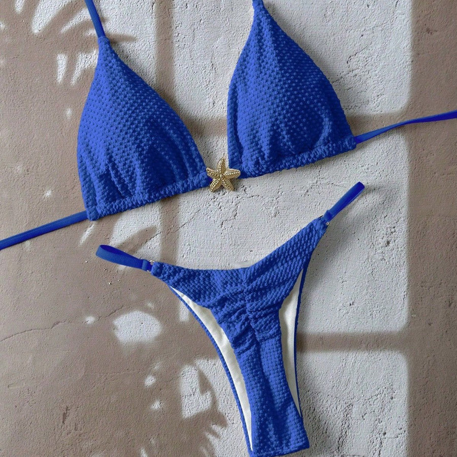 Corven Women's Bikini Set Triangle Top Thong