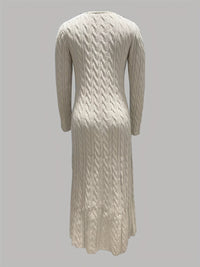 Corwyn Women's Cable-Knit Maxi Sweater Dress in Apricot