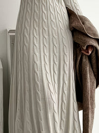Corwyn Women's Cable-Knit Maxi Sweater Dress in Apricot