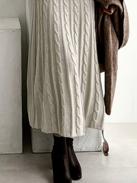 Corwyn Women's Cable-Knit Maxi Sweater Dress in Apricot