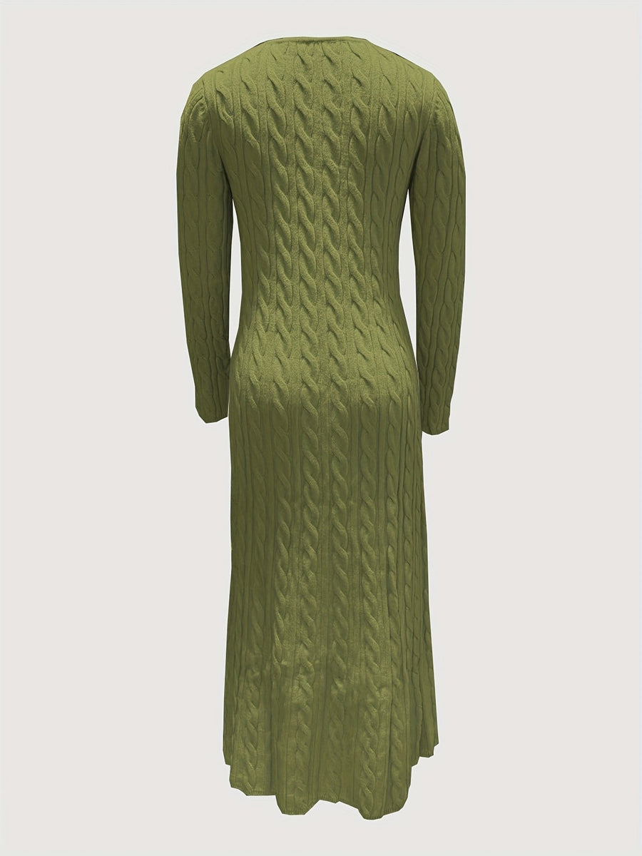 Corwyn Women's Cable-Knit Maxi Sweater Dress in Red