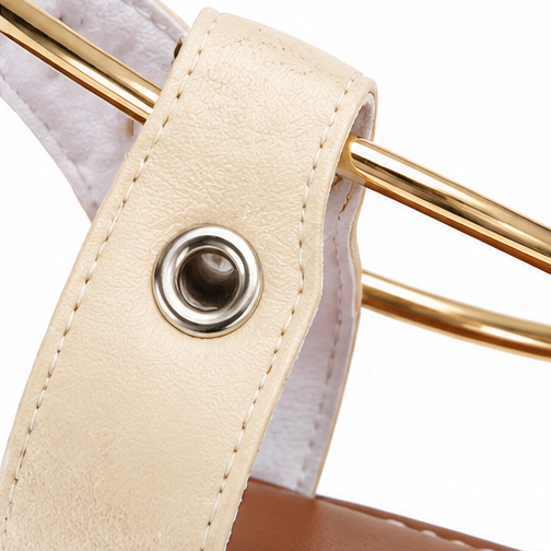 Corwyn | Women's Bow Flat Sandals with Pearl Ankle Cuff