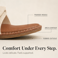 Corwyn | Women's Bow Flat Sandals with Pearl Ankle Cuff