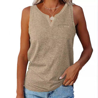 Cosima Casual Top with V-Neck and Chest Pocket in Light Grey
