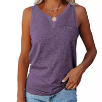 Cosima Casual Top with V-Neck and Chest Pocket in Light Grey