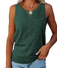Cosima Casual Top with V-Neck and Chest Pocket in Purple