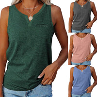 Cosima Casual Top with V-Neck and Chest Pocket