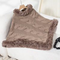 Cosima Knit Poncho in Brown