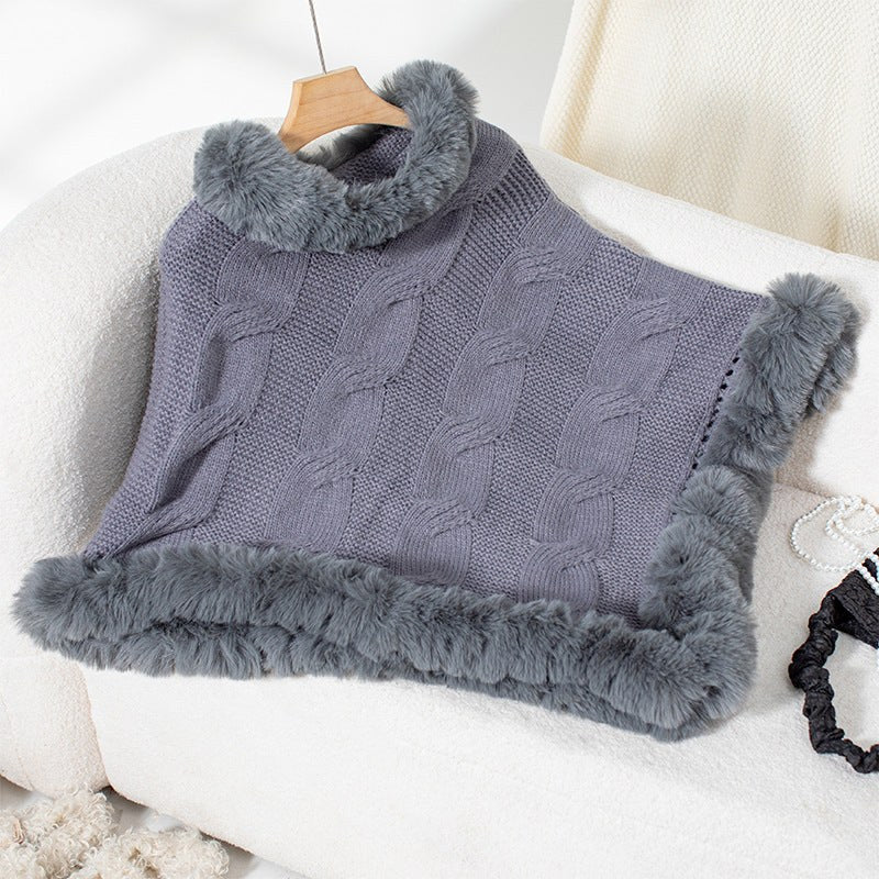 Cosima Knit Poncho in Grey