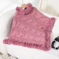 Cosima Knit Poncho in Magenta
