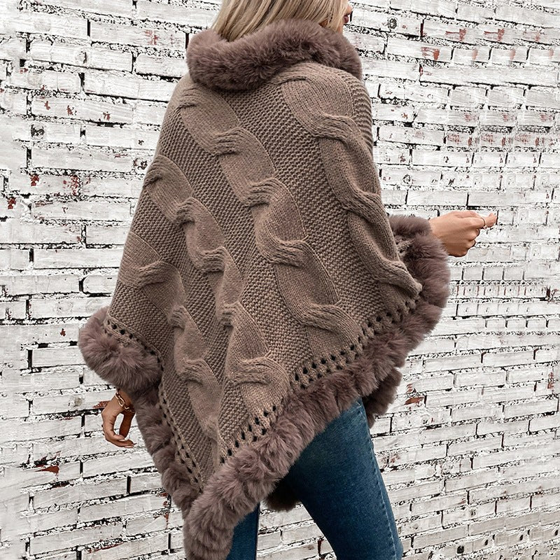 Cosima Knit Poncho in Yellow