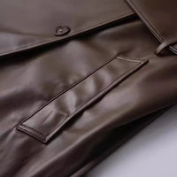 Cosima Leather Trench Coat with Pockets
