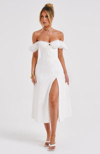 Vera Midi Dress – Ivory