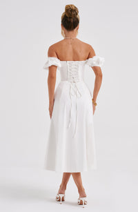 Vera Midi Dress – Ivory