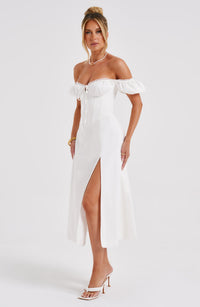 Vera Midi Dress – Ivory
