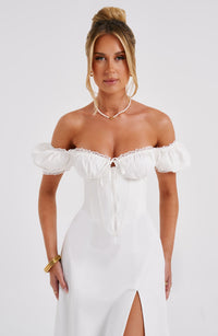 Vera Midi Dress – Ivory