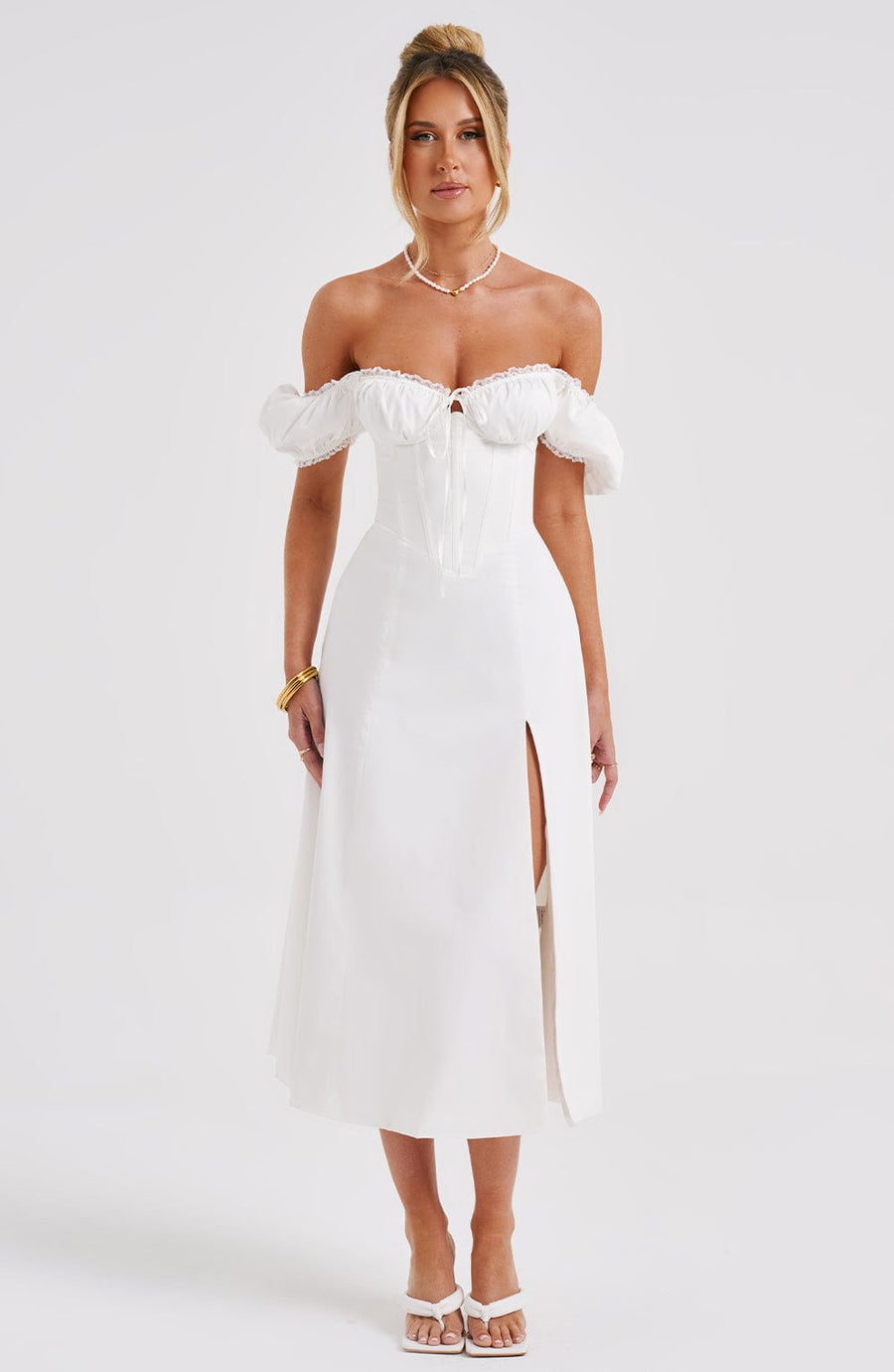 Vera Midi Dress – Ivory