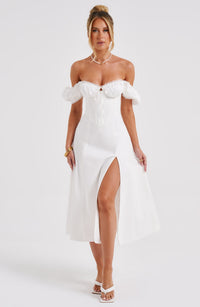 Vera Midi Dress – Ivory