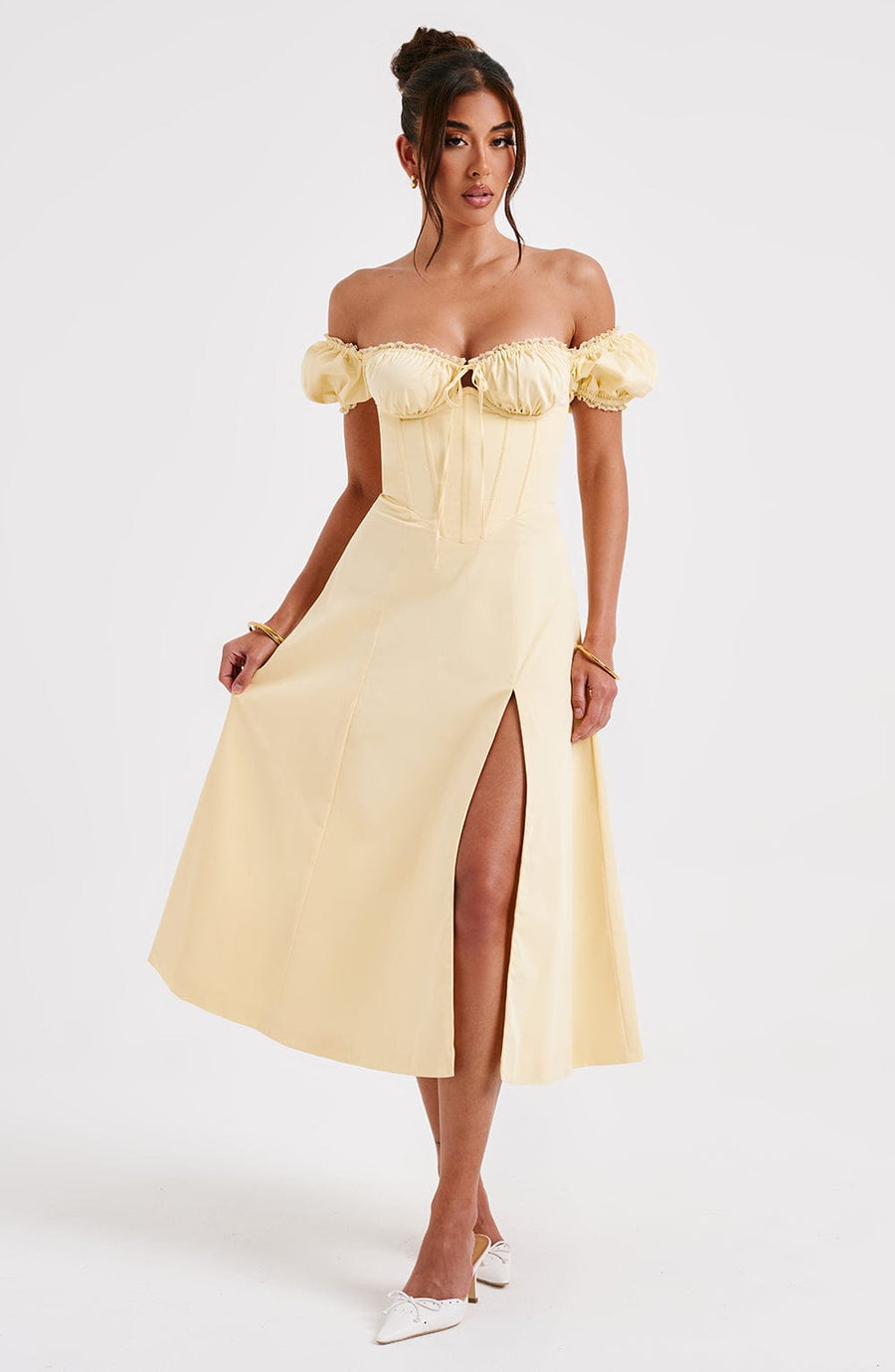 Vera Midi Dress – Lemon