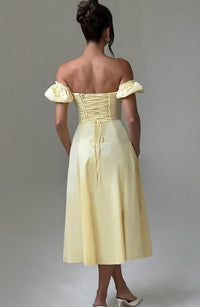Vera Midi Dress – Lemon
