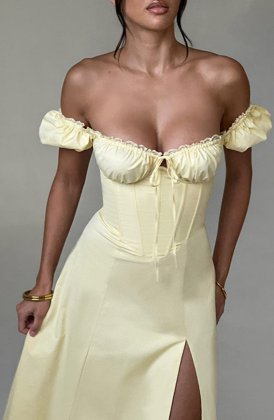 Vera Midi Dress – Lemon
