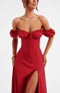 Vera Midi Dress – Red