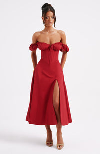 Vera Midi Dress – Red