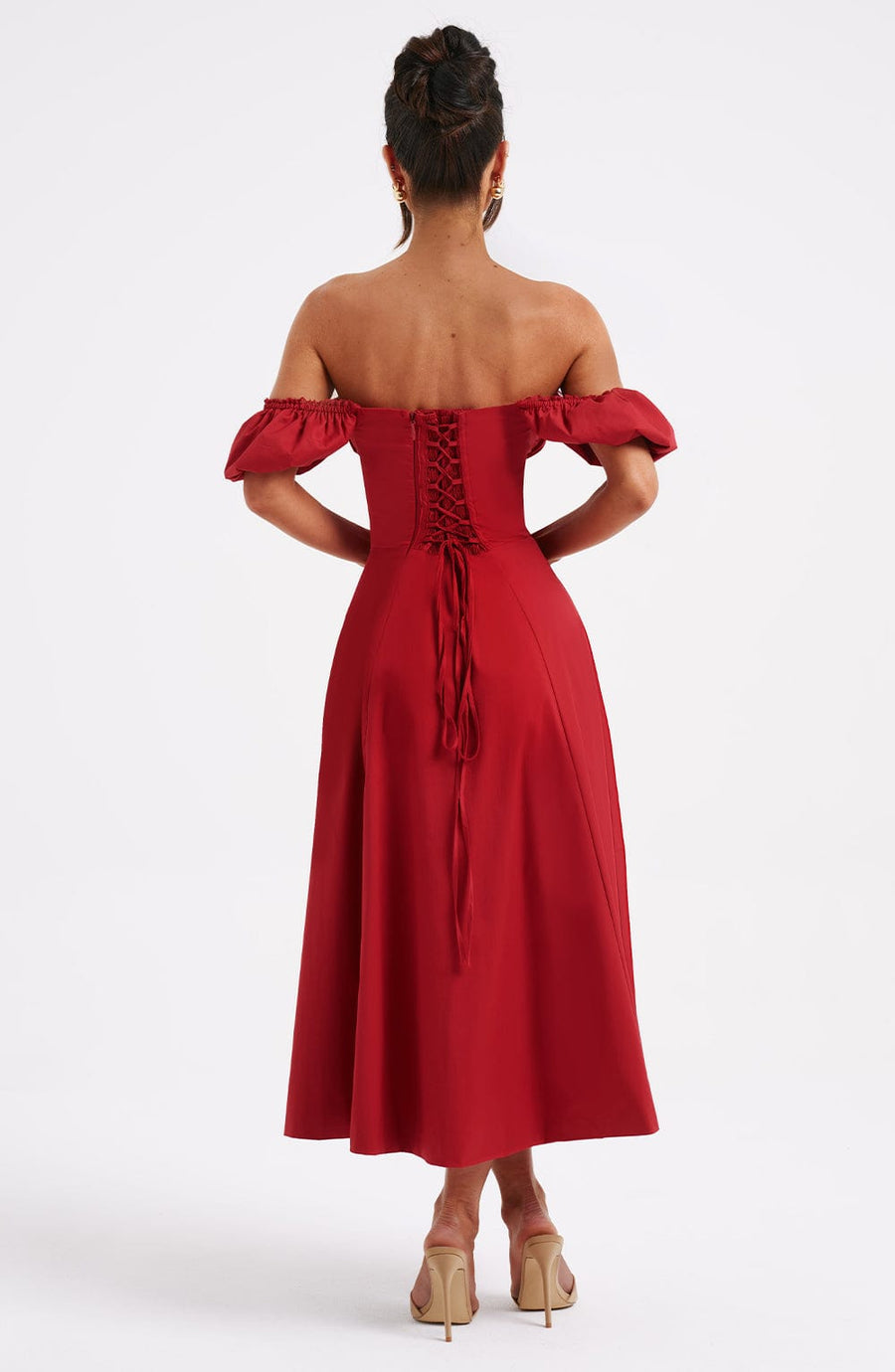 Vera Midi Dress – Red