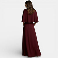 Women's Two-Piece Set Cape Top Maxi Skirt