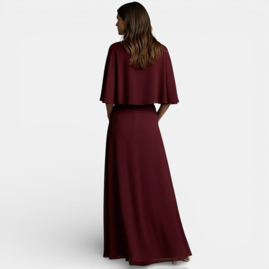 Women's Two-Piece Set Cape Top Maxi Skirt