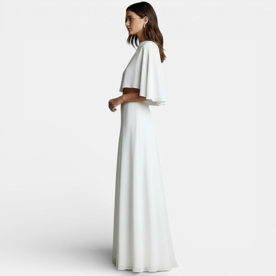 Women's Two-Piece Set Cape Top Maxi Skirt