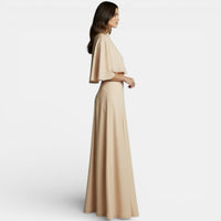 Women's Two-Piece Set Cape Top Maxi Skirt