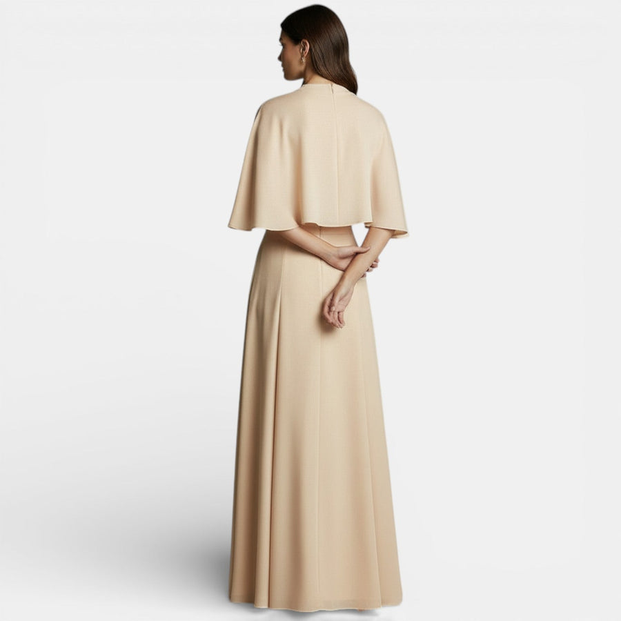 Women's Two-Piece Set Cape Top Maxi Skirt