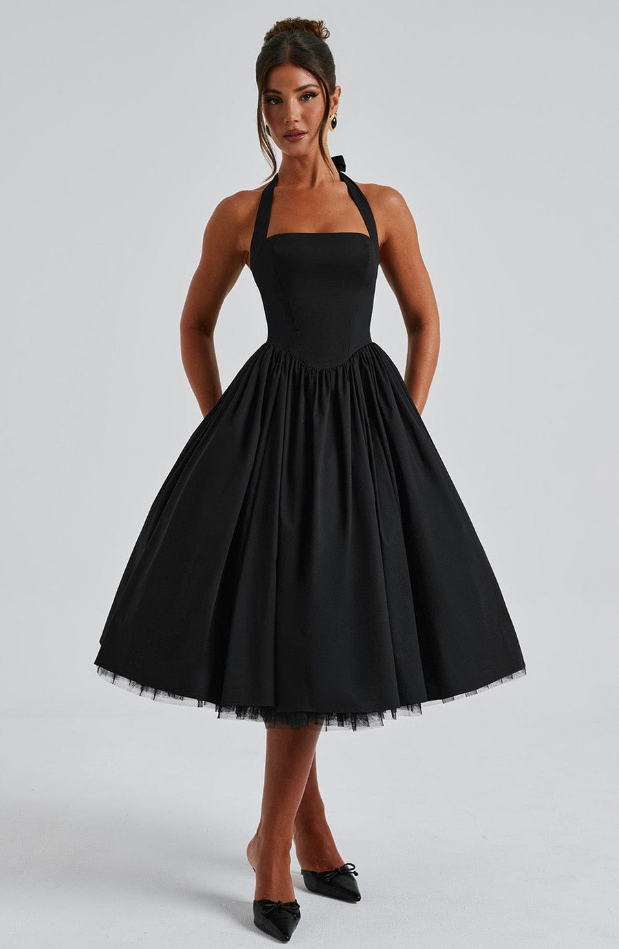 Sandra Midi Dress – Black
