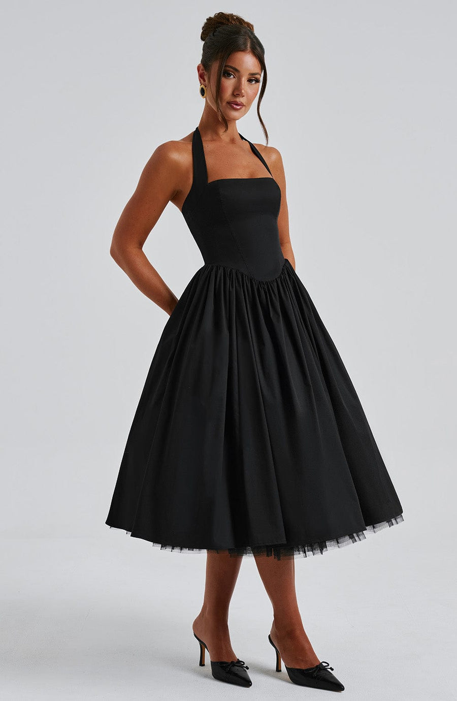 Sandra Midi Dress – Black