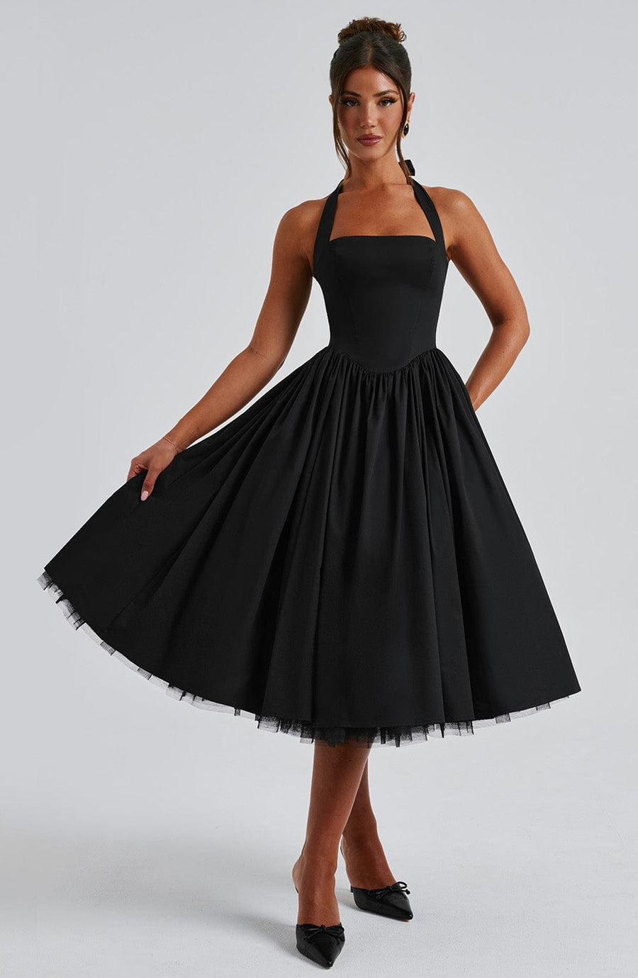 Sandra Midi Dress – Black